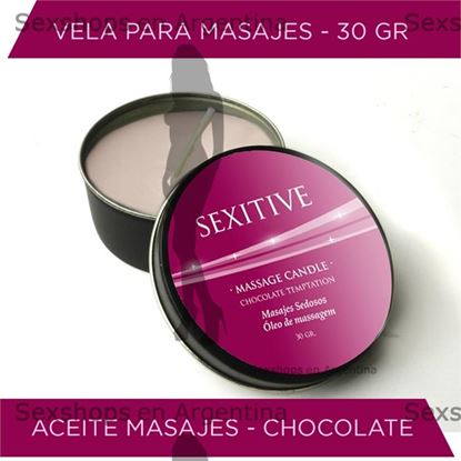 Vela para masajes con aroma a chocolate 30gr